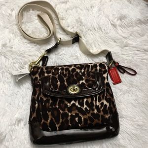 Animal print Coach purse w/ adjustable strap. NWT